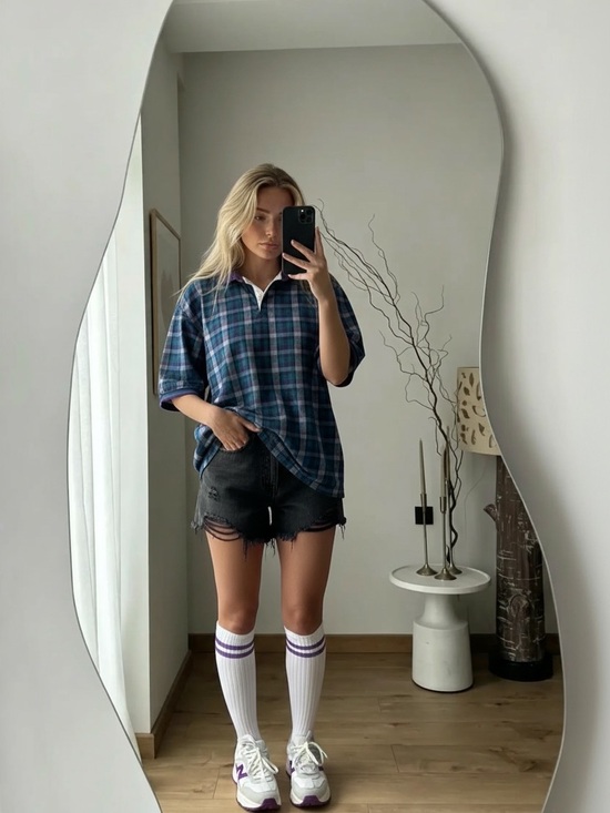 Vintage Tops - Vintage 90s Duck Head Tour Oversized Plaid Polo Shirt